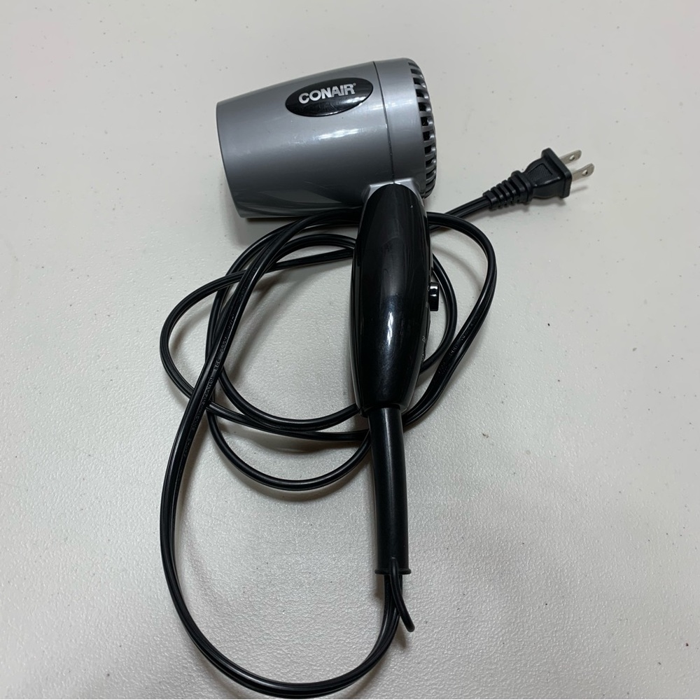 Conair 124AC 1600 Watt Compact Travel Hair Dryer with Folding Handle